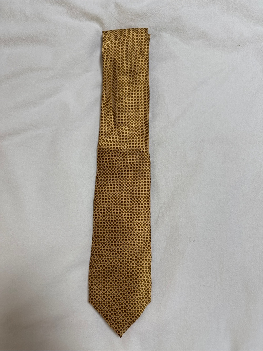 Canali Gold Dot-Pattern Silk Tie